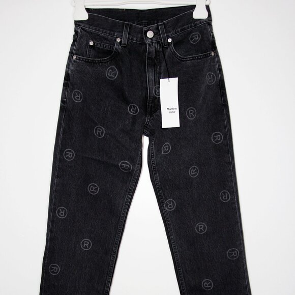 BNWT SS22 MARTINE ROSE ALL OVER LOGO JEANS XS - Picture 2 of 14